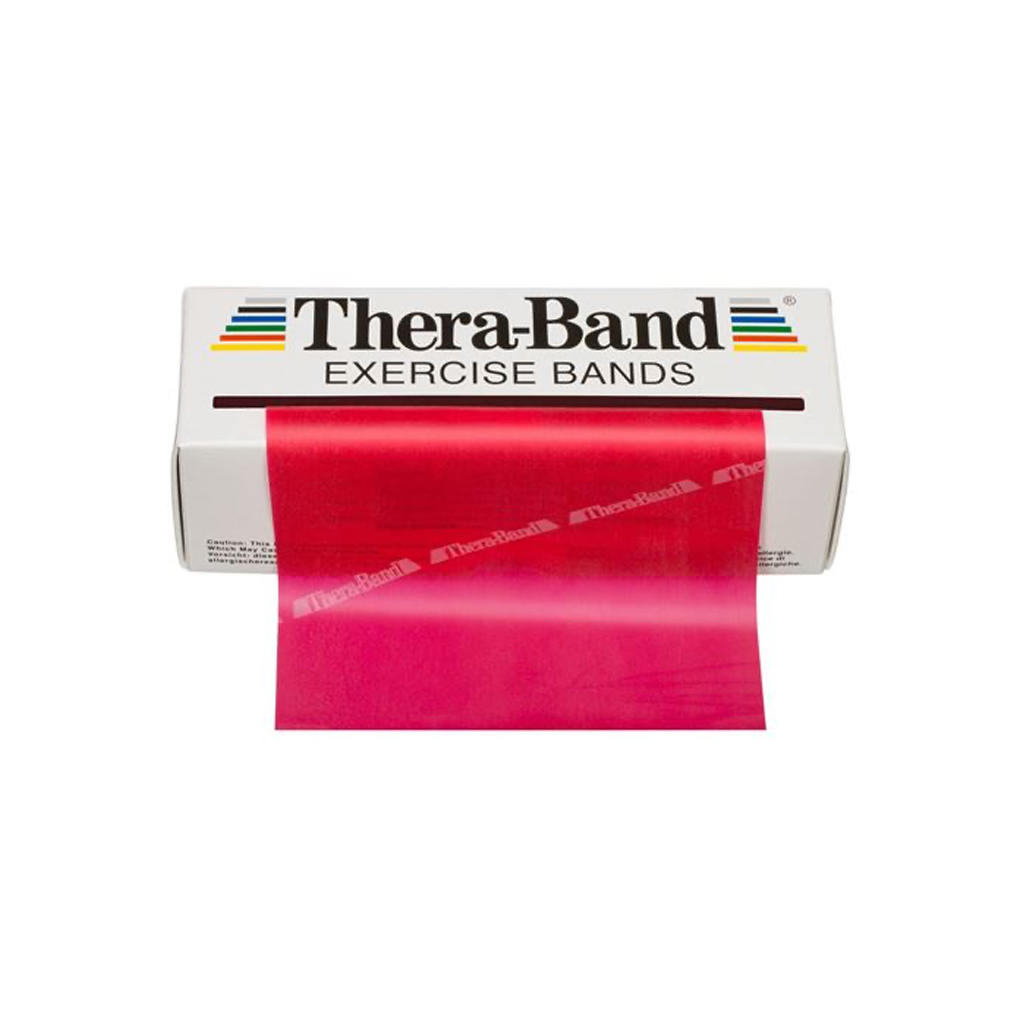 Box of red TheraBand resistance banding